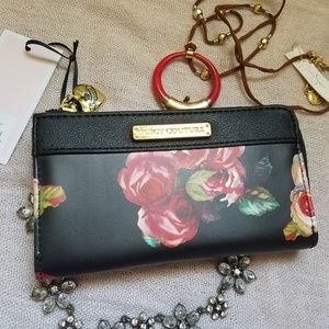 Juicey Couture Black wallet with roses